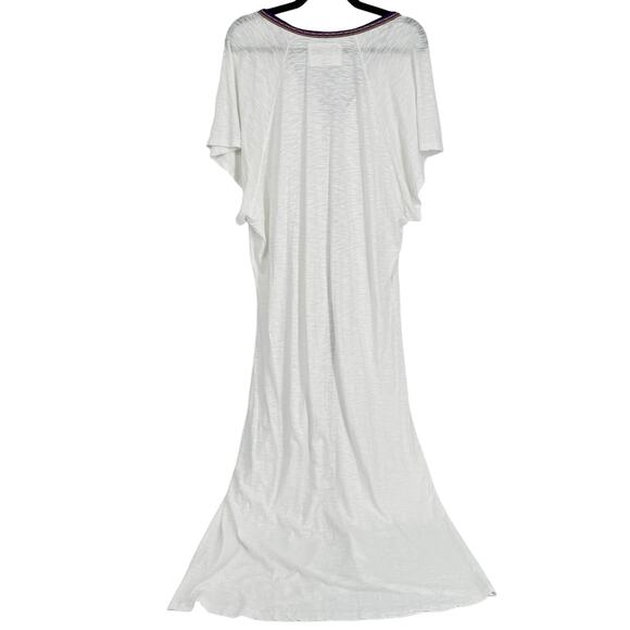 Pitusa Pima Short Sleeves V-Neckline Embroidered Abaya Dress‎ White One Size - Picture 5 of 9